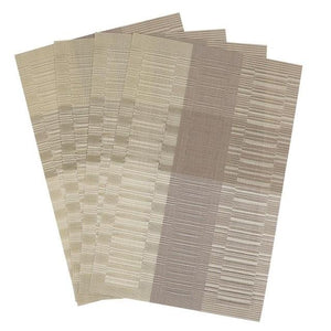 Set of 4 PVC Bamboo Plastic Placemats for Dining Table Runner Linens place mat in Kitchen Accessories Cup Wine mat