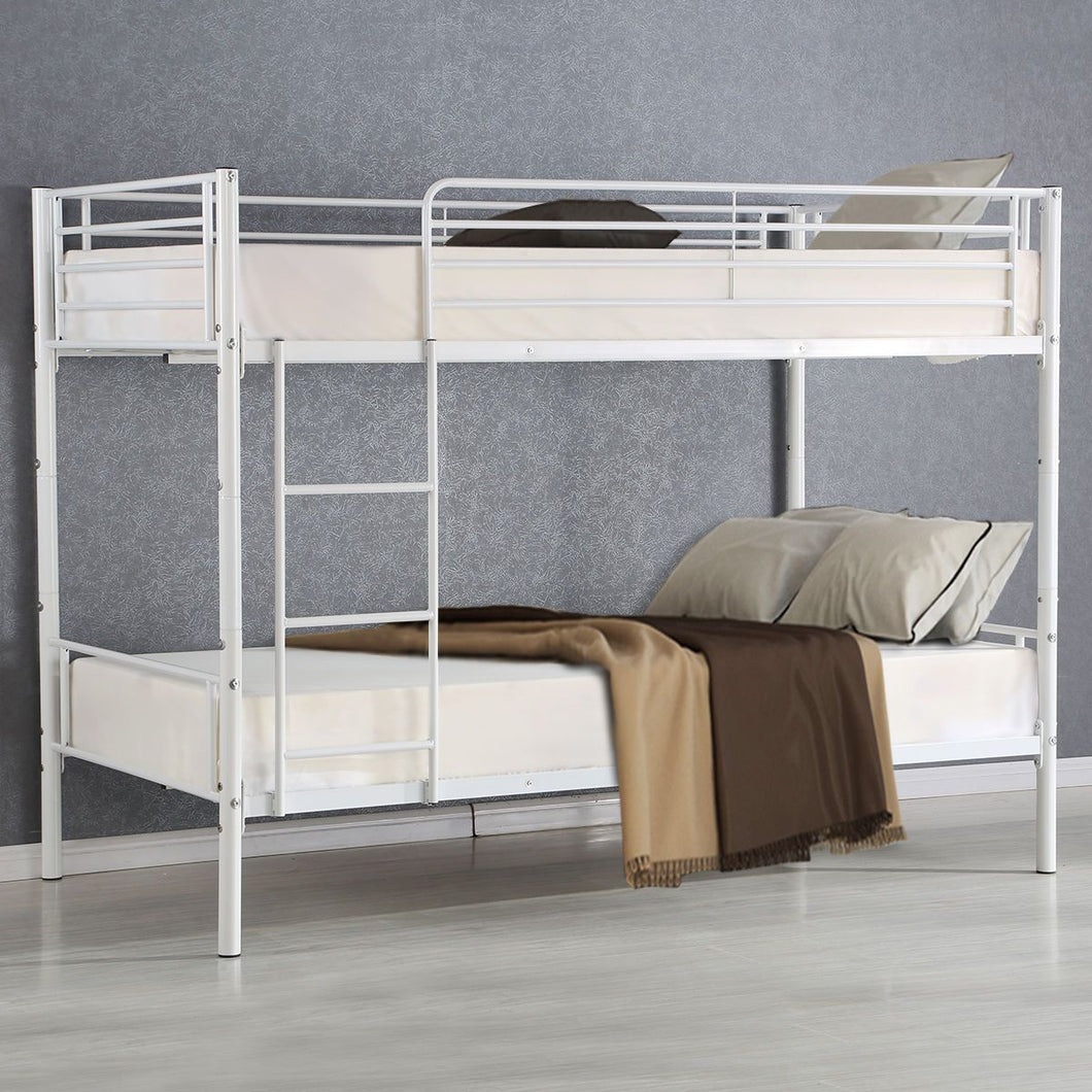 Giantex Metal Twin Over Twin Bunk Bed Modern Metal Steel Beds Frame with Ladder Adult Children Bedroom Dorm Furniture HW56067+