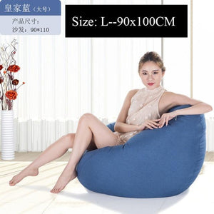 Bean Bag Sofa Cover Lounger Chair Sofa Ottoman Seat Living Room Furniture Without Filler Beanbag Bed Pouf Puff Couch Lazy Tatami