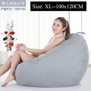 Bean Bag Sofa Cover Lounger Chair Sofa Ottoman Seat Living Room Furniture Without Filler Beanbag Bed Pouf Puff Couch Lazy Tatami