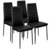 Panana Dining table set with 4/6 pcs Chairs Faux Leather High Metal Leg Padded Seat Kitchen