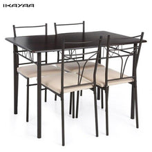 Load image into Gallery viewer, iKayaa 5PCS Modern Metal Frame Dining Kitchen Table Chairs Set for 4 Person Kitchen Furniture 120kg Load Capacity